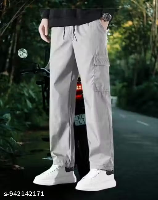 New Stylish | Premium Quality | Track Pant | 4 Pocket | Cotton Cargo | Men Pant| Grey