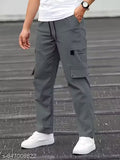 Stylish Cargo Track Pants for Men END Pocket Dark Grey