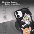 Rycore Tom & Jerry Back Case Cover Compatible with i-Phone 11 Soft Silicone 3D Cute Cartoon Full Protective Case for i-Phone 11 - Black