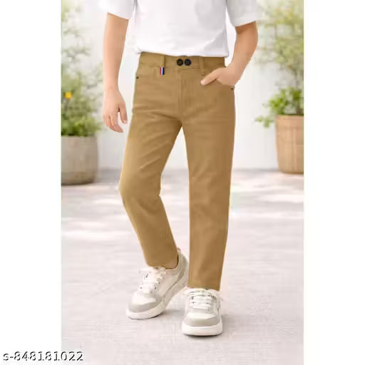 Khakhi Boys Stylish Trousers Trendy Kids Pants for Party & Casual Wear under 300