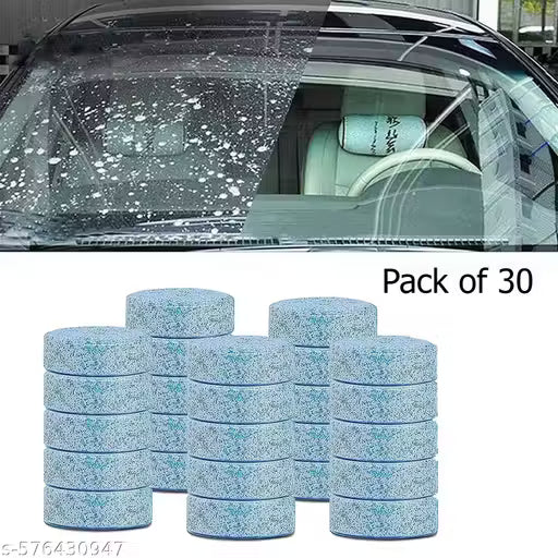 AUTOFRILL Car Wiper Detergent Effervescent Tablets Washer Auto Windshield Cleaner Glass Wash Cleaning Tablets (Pack of 30)