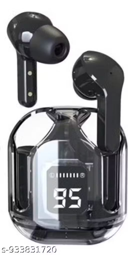 Transparent Hybrid Bluetooth Wireless Earbuds with LED Digital Display, Hi-Fi Stereo Sound In-Ear Headphones, Ultra-Clear Acrylic Charging Case,