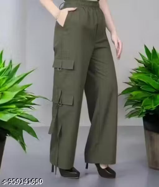 6 pocket ns cargo trouser for woman summer trouser and fancy daly used trouser comfatable (pack of 1)