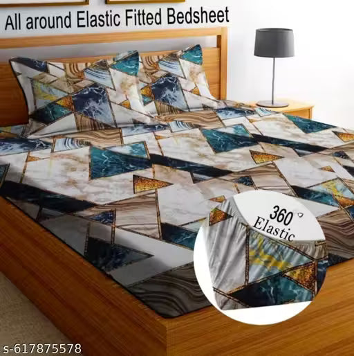 VERMAHOM makes this attractive double fitted bedsheet with 2 large pillow covers. Bedsheet gets proper comfortable even for 8 inches