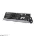 Portronics Key5 Combo Multimedia Wireless Keyboard & Mouse Set/Combo, 2.4 GHz Wireless, Noiseless Keys(Grey)