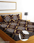 JSK HOME DECOR Premium Polycotton Double Bed Fitted Bedsheet Set
