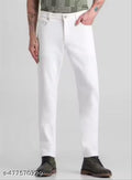 WHITE PLAIN JEANS MAN