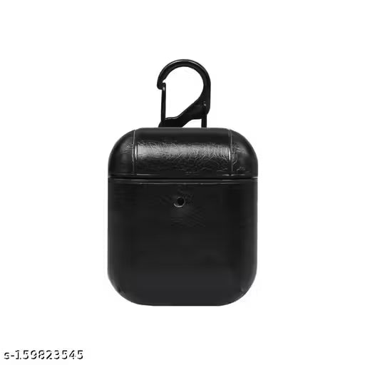 Alexvyan Black Leather Finish Matte Hard Protective Case Cover for Apple Airpods 1 & Apple Airpods 2