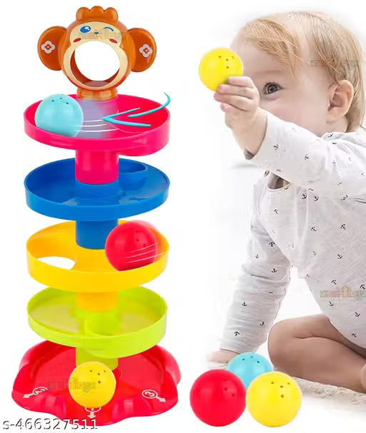 (5 Layer) RAMP Roll Ball Tower for Toddlers, Ball Drop and Roll Swirling Tower Educational Brain Development Toy Activity