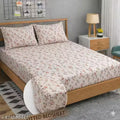 Premium Cotton Fitted (Elastic) Bedsheet for Double Bed King Size with 2 Pillow Covers