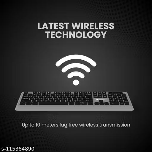 Portronics Key5 Combo Multimedia Wireless Keyboard & Mouse Set/Combo, 2.4 GHz Wireless, Noiseless Keys(Grey)
