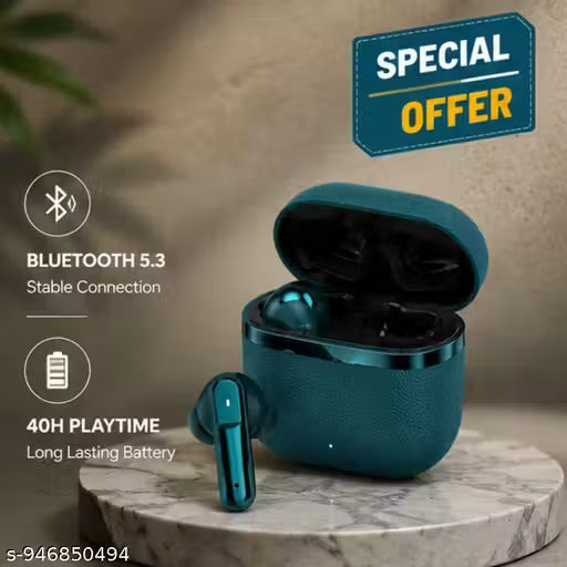 TN Leaf Wireless TWS Bluetooth Ear buds | High-Quality Sound | Long Battery Life | Touch Control Ear buds | Comfortable Fit