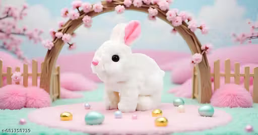 Hopping Walking Bunny Toy with Sounds, Jumping Rabbit Wiggling Ears, Twitching Mouth and Nose, Educational Interactive Bunny Rabbit Toy for Baby Kids
