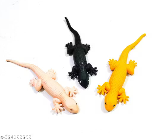 Fake Lizard House Gecko Rubber Practical Jokes and Prank Trick Toys Prank Toy (Pack of 3)