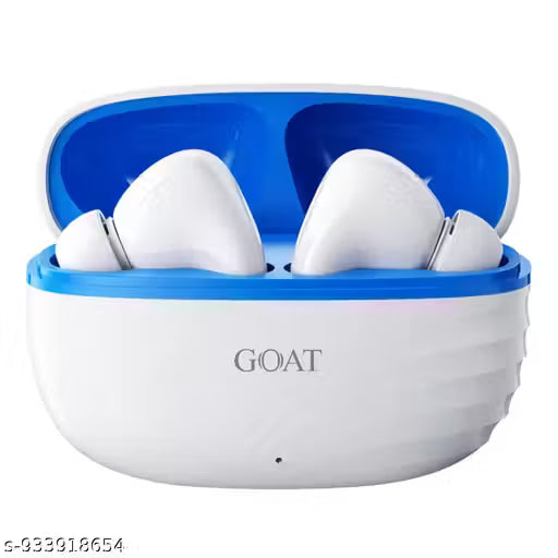 GOAT Anvaya Bluetooth Wireless Earbuds, 40H Battery Backup, Fast Charging, Bass Sound, TWS Earphones for Music & Calls S White