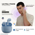 Hammer Ultra Pods Earbuds with 13MM Drivers, 40H Playtime, IPX5 Water Resistant