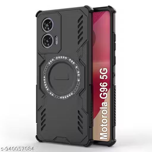 Afrenix Back Case Cover for G96 5G | Magnetic Case with Built-in Metal Ring | Supports MagSafe Charger, Wallet & Car Mount | Shockproof Hybrid PC + TPU | Black