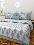 Jaipuri printed 160 TC 100 % cotton Double bed bedsheet with 2 pillow cover
