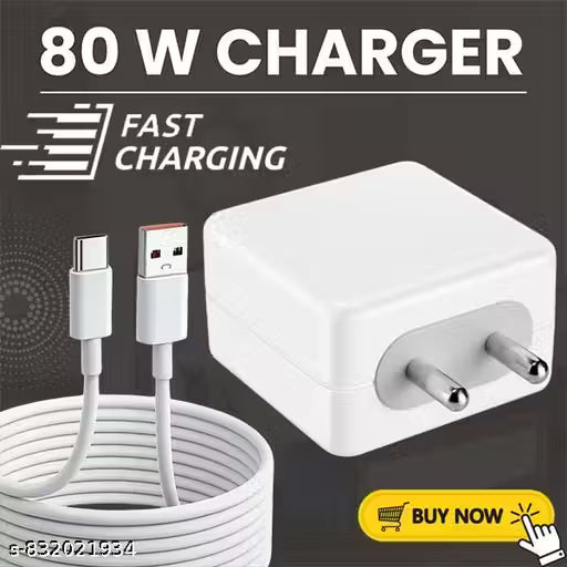 80 Watt Mobile Charger, 80 Watt Fast Charger; 3A Super Fast Mobile Charger, 80 watt charger, Compatible with Supervooc, VOOC, Warp