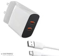 Dual USB Fast Mobile Charger with V8 Cable | Wall Charger Adapter for Smartphone