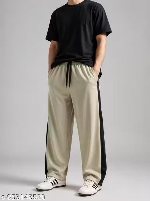 Men's Track Pants, Side Stripe Track Pants, Joggers for Men, Men's Lowers, Streetwear Pants for Men, Black Track Pants