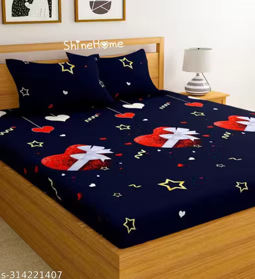 Beautiful Bedsheet For Double Bed Pack Of 1 With 2 Pillow Covers