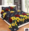supersoft glace cotton floral print flat bedsheet with pillow cover