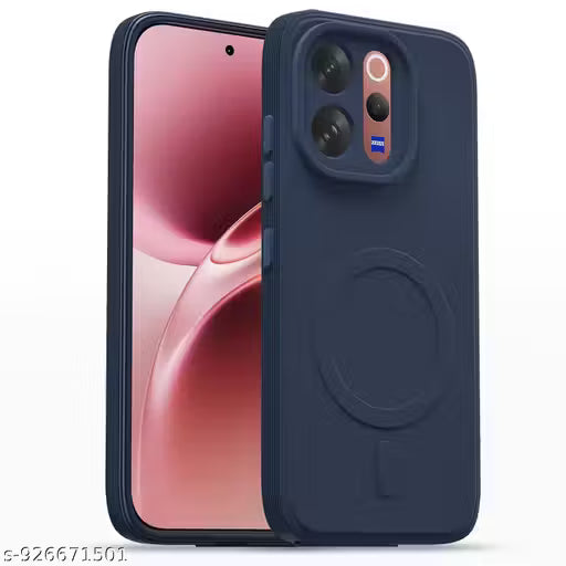 FASCINATING Back Cover for VIVO V70 5G Soft Matte Silicone Mag-Safe Design (Mag-Safe Not Support) (BLUE)