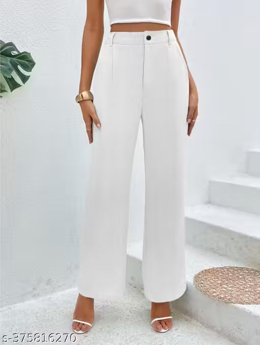 Trendy Women Trouser Straight Design Soft Comfortable Material