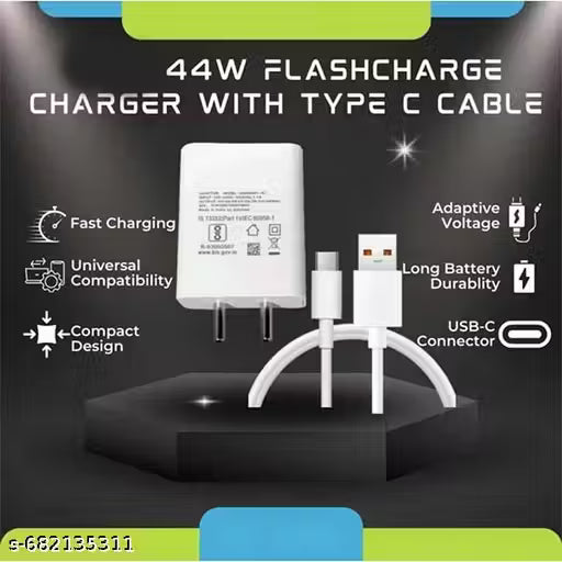 44-Watt Flash Charger Wall Charger 3A (Support FLASH 2.0 only) with 120-Watt Flash Charge, 44 Watt Fast Charger