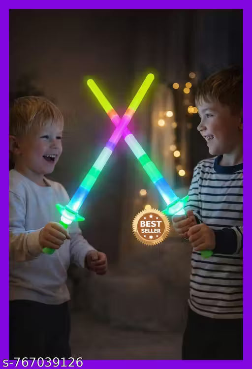 Sword with LED Light Sabers for Party– Multicolor Toy Sword Glow In the Dark (Set of 2)