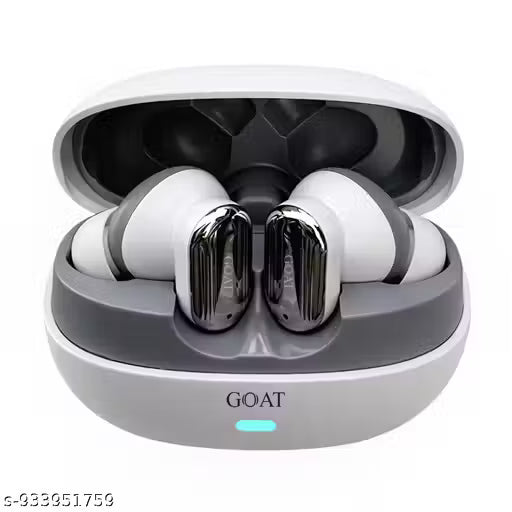 GOAT TARANGA True Wireless Earbuds with Bluetooth 6.0, 40H Playtime, Deep Bass & IPX5 Waterproof White
