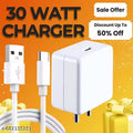 30 Watt Fast Charger; 3A Super Fast Mobile Charger, 30 watt ka charger, Powerr Adapter, Compatible with Supervooc,