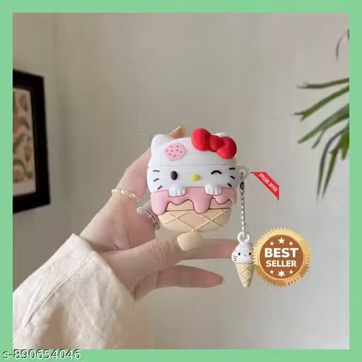 Hello Kitty Ice Cream Keychain - Cute PVC Keychain, Multicolor, Perfect for Gifts, Kids & Adults, Lightweight, Durable, Adorable