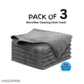 NK Microfiber Cleaning Cloths 3 GRAY | Highly Absorbent, Lint and Streak Free, Multi -Purpose Wash Cloth for Kitchen, Car, Window (PACK OF 3 ) 40x40cms 280GSM