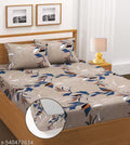 Elastic Fitted Double Bed Sheet With 2 Pillow. (1 pillow cover with single bedsheet)