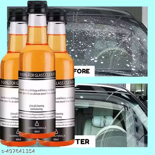 Powerful Windshield Cleaner & Oil Film Remover for Both Home and Car Use 100ml Pack of 3