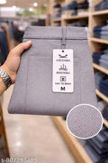 Men Solid Light Grey Trouser | Lycra Blend Stretchable Casual & Formal Pants | Regular Fit