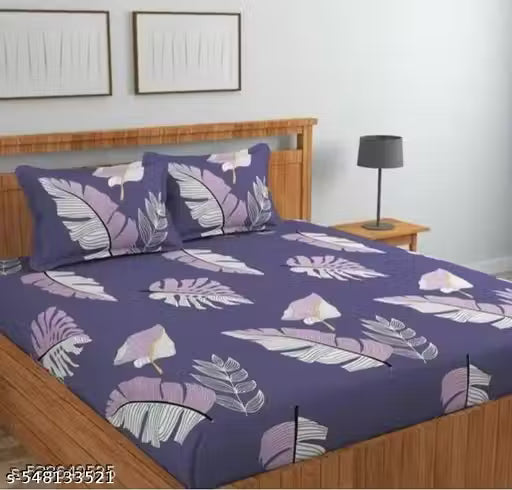 BEAUTIFUL COTTON DOUBLE BED BEDSHEET PACK OF 1 WITH 2 PILLOW COVERS