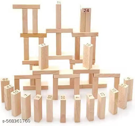 Stack & Tumble Challenge" 54-Piece Wooden Tower Game – Numbered & Colorful Blocks for Kids & Adults | Fun Stacking Puzzle for Focus, Strategy & Family Play