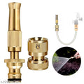 Heavy Duty Brass Water Spray Nozzle Suitable for 1/2" Hose Pipe | Adjustable Water Pressure Booster Spray Gun for Car, Bike, Garden, Pets & Home (Pack of 1)