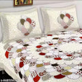 Cotton double bed bedsheet with two pillow cover Singal size bedsheet with 1 pillow cover