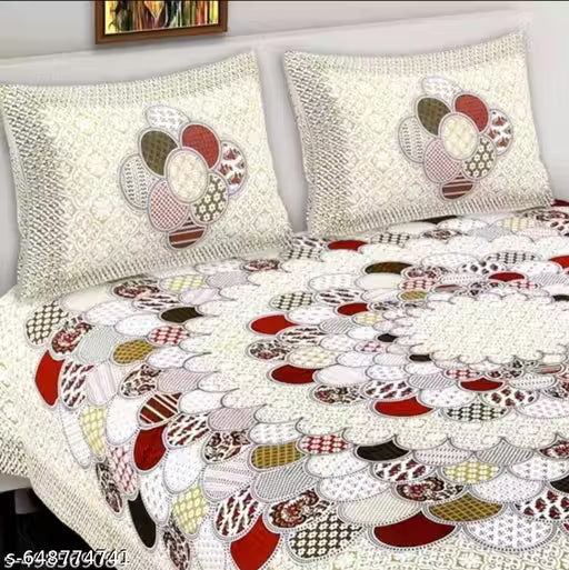 Cotton double bed bedsheet with two pillow cover Singal size bedsheet with 1 pillow cover