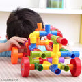 MADTEX 50+ Pipe-Shaped Puzzle Building Blocks for Preschool Kids | Creative Educational Plastic Water Pipe toys