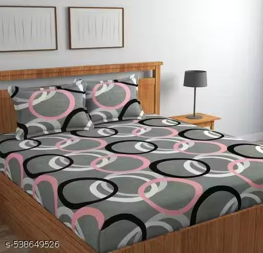 GARIMA ENTERPRISES® DOUBLE BED COTTON FLAT BEDSHEET WITH 2 PILLOW COVERS