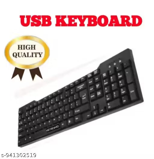 USB Wired Keyboard for PC Laptop | Full Size Ergonomic Keyboard | Smooth Typing & Plug and Play Keyboard for Office, Home & Study