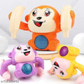 Kinha Collection presents Voice-Activated Stunt Monkey – 360° Tumbling & Rolling Musical Acrobat – Interactive Sound-Induction Dancing Toy with LED Lights