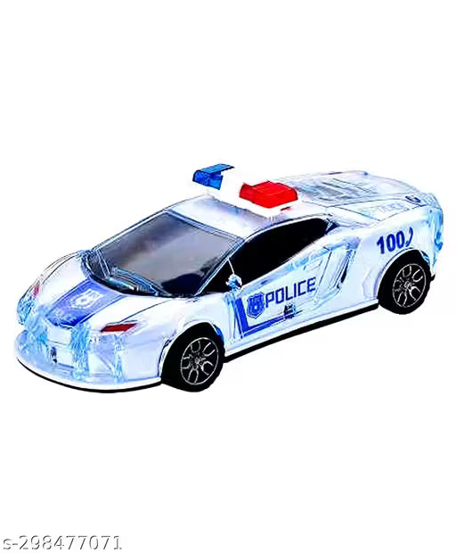 Musical Car with Lights, Push & Go Powered, Music and Siren Sound Car Toy for Kids Toy Vehicle Playsets