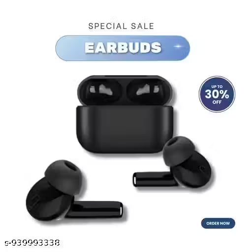Wireless Earbuds Bluetooth 5.3 TWS Earphones | TWS Earphones Full Touch Control Headphone Built-in Microphone Immersive Sound Quality (BLACK)