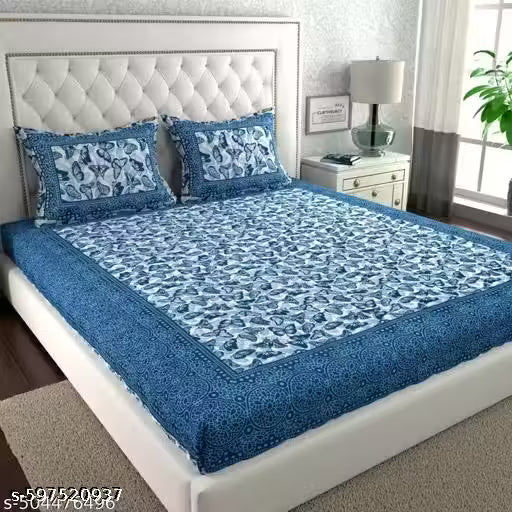 Pure cotton Double bedsheet with 2 pillow covers